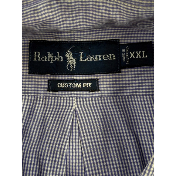 Ralph Lauren Custom Fit purple Check Long Sleeve Button Down Shirt Men's XXL - Picture 4 of 6